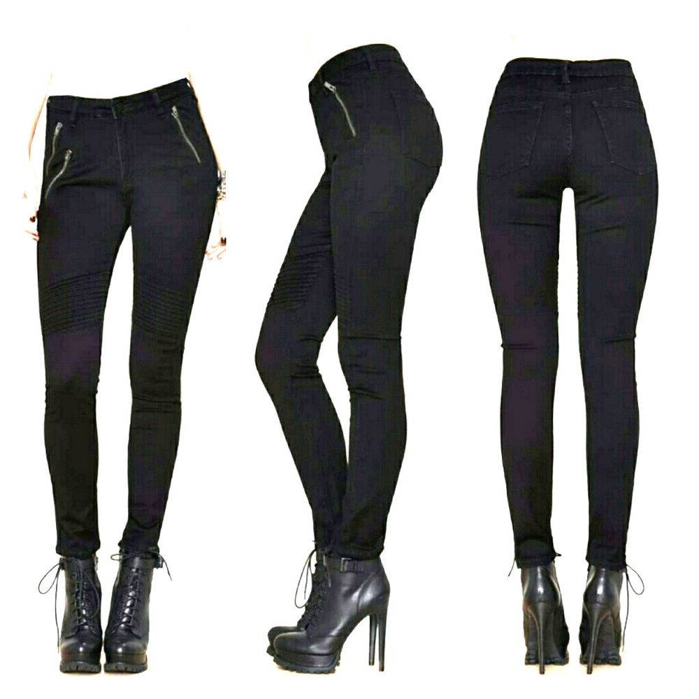 Nasty Gal Let it ride moto denim sz 25